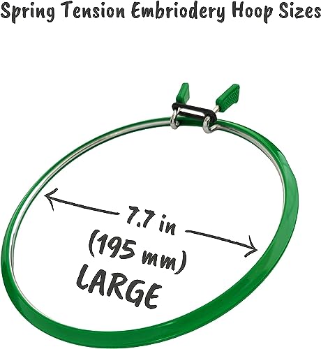 Nurge Premium Quality, Metal Spring Tension Embroidery Hoops, Cross Stich Hoop, Darning Hoops, Embroidery Tension Shed (Green, Large) - color: Green, size: Large
