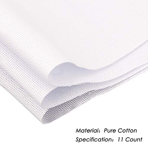 6 Pieces Classic Reserve Aida Cloth Cross Stitch Cloth, DaKuan 11 Count Cross Stitch Fabric, White & White, 12 by 18-Inch - color: 3 Black+3 White