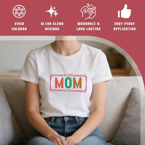 Dazoratix Mothers Day Iron on Transfers - 20 Sheets Mama Bow DTF Ready to Press Heat Patches Bulk Cute Mom Stickers Vinyl Decals for Women T Shirts Clothes Pillow Bag Hat Gifts DIY Crafts Decorations - style: Mama