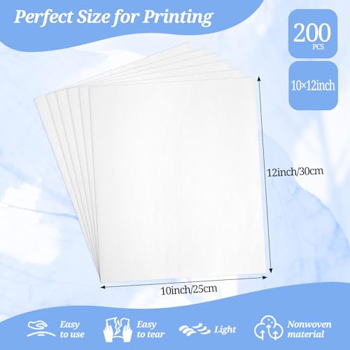 Tear Away Machine Embroidery Stabilizer Backing 10"x12" - 200 Precut Sheets - Medium Weight 1.8 oz- Fits 5x7 Hoops for Patches, Hats, Apparel & Small Embroidery Projects - size: 200 PCS 10 x 12 Inch