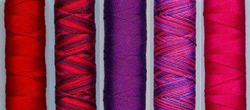 Sue Spargo Eleganza #5 Perle, Five 40yd Spools of Polished Cotton Thread for Embroidery Bundle (H - Heartthrob)