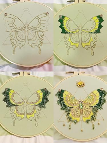 Bead Embroidery Kit for Adults with Instructions Video and Gift Box - color: Green - Easy