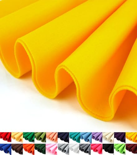Barcelonetta | Felt Fabric | 72" Wide | 1.6mm Thick | Acrylic & Soft | Felt by the Yard | Felt for DIY Crafts, Projects, Sewing (Golden Yellow, 1 Yard) - color: Golden Yellow, size: 1 Yard