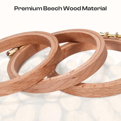 Caydo 3 Pieces 3 Inch Embroidery Hoops, Beech Wood - style: 3PCS 3 Inch