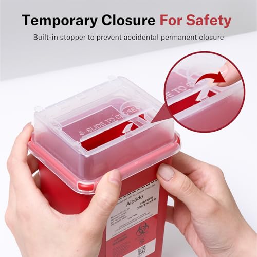 Alcedo Sharps Container 2 Quart (3-Pack) for Home Use & Travel Disposal - size: 2 Quart