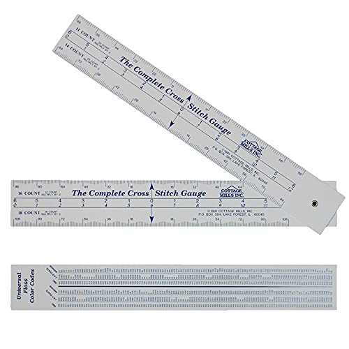 Complete Cross Stitch Gauge – Scales for 12 Fabric Counts + Floss # Chart