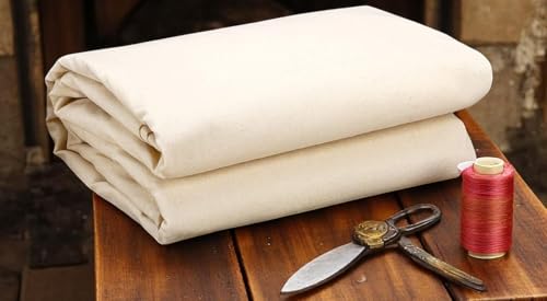 20 Yard 100% Cotton Muslin Fabric, 48" Wide, Medium Weight - Unbleached - color: Natural (Unbleached), size: 20 Yard