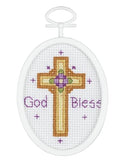 Janlynn 18 Count Oval Mini Counted Cross Stitch Kit, 2-1/2-Inch, Cross