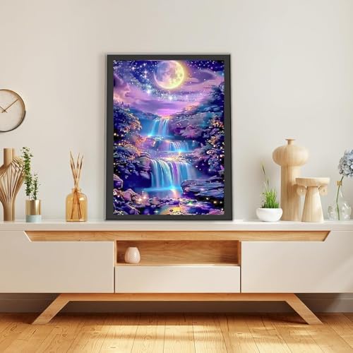 niurenmaoyi Landscape Scenery Stamped Cross Stitch Kits for Beginners,Waterfall Counted Embroidery Craft Kits for Adults,Needlepoint Kits for Adults,Wall Art 11.8X15.8In - color: Cross Stitch Kits0429-03