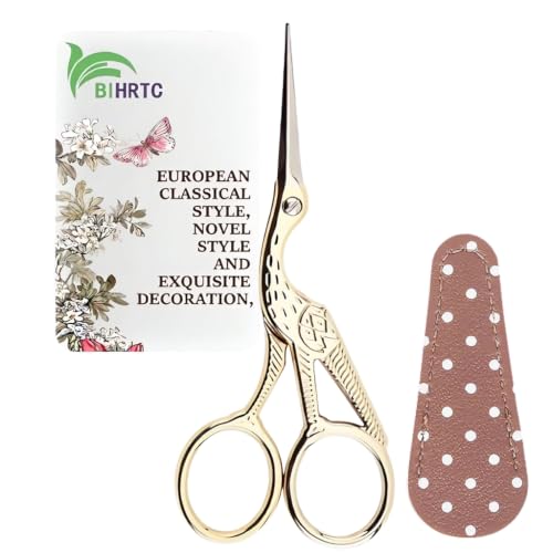 BIHRTC 4.5Inch Embroidery Scissors Sharp Tip Stainless Steel DIY Tool - color: Gold, size: 4.5inch