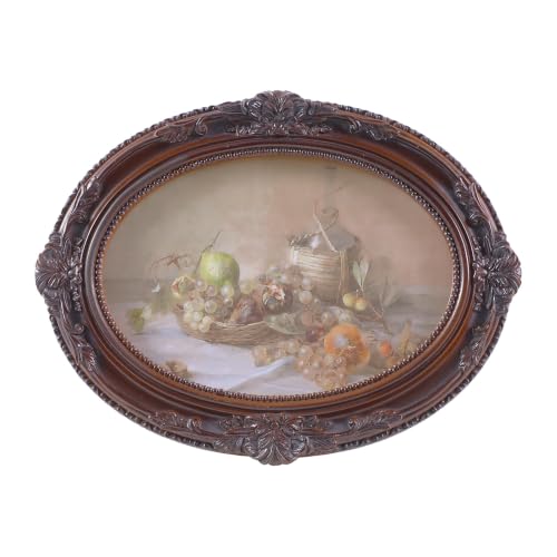 Vintage Picture Frames 4x6 Ornate Distressed Brown Antique Pictue Frames with Real Glass Cover for Wall & Tabletop Display Victorian Home Decor Gallery Wall Decor,Oval - color: Distressed Brown, size: 6X4