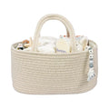 XUANGUO Cotton Rope Baby Diaper Caddy Organizer Basket with Handles Oatmeal - color: oatmeal, size: Regular