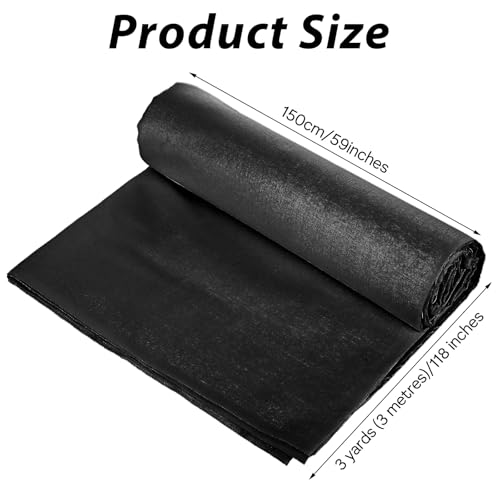 100% Black Cotton Fabric 3 Yards 59 Inches Wide Cotton Quilting Fabric by The Yard, Soft Embroidery Muslin Fabrics for Sewing Material Apparel Cloth(Black) - color: Black, size: 3 Yards
