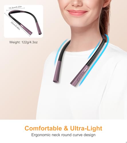 Gritin Book Light, Eye Caring 4-Color&5-Brightness Neck Light Reading Light - color: Midnight Purple, size: Upgraded