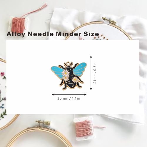 3Pcs Insect Themed Needle Minder, Magnetic Pin Holder for Cross Stitch, Needlework and Embroidery Accessories - Keep Your Needles Secure（ Bees，Butterflies，Cicadas）