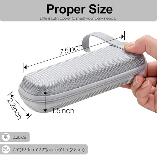 sijidou Insulin Cooler Travel Case, Portable Insulin Travel Case, Insulin Cooling Cases Insulated Organizer for Insulins Pens (Grey) - color: Grey