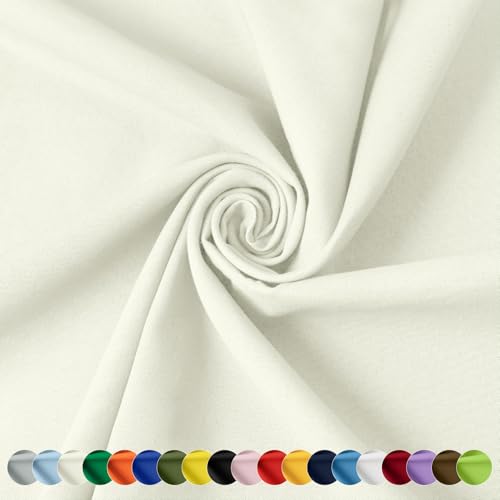 Cotton Fabric By The Yard 58 Inches Wide for Quilting, Sewing, Apparel, Embroidery, DIY Crafts(Ivory White, 1Y) - color: Ivory White, size: Pre-cut 1 Yard(58" x 36")