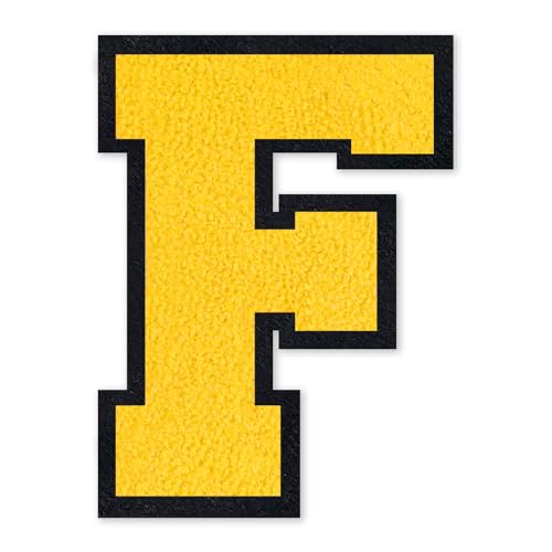 6 Inch Varsity Letter Patches Yellow Iron On Letters - color: Yellow, size: F