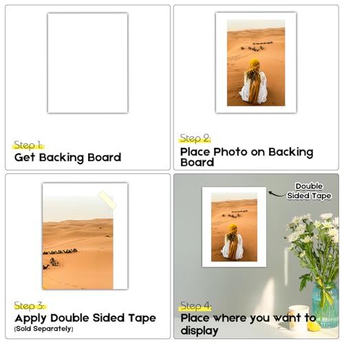 Golden State Art 4x6 White Backing Board, 10 Pack Backer Boards for Prints - size: 4x6