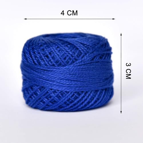 Crochet Thread 10 Balls Size 8 for Crochet Hardanger Cross Stitch Needlepoint Hand Embroidery (Lt Blue Series) - color: Blue Series