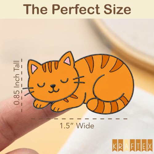 Kraftex Magnetic Needle Minder. Needleminder for Embroidery & Sewing. Cute Needlepoint Accessories. Magnetic Needle Holder for Cross Stitch. Cute Magnet Pin Gift, Orange Cat - color: Orange Cat