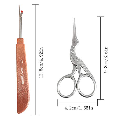 RLECS 5pcs Seam Sewing Thread Ripper Stitch Remover Tool and Stork Scissor Embroidery Scissors Sewing Tool Sewing Accessories