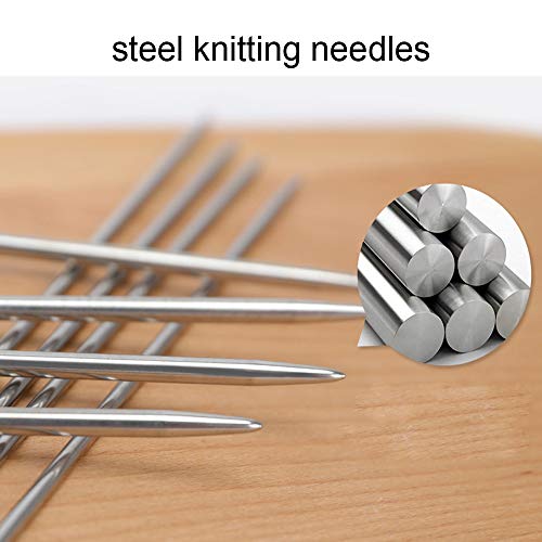 Mdoker Aluminum Knitting Needle Set with Case 22pcs Straight Single Pointed Kniting Needles 13.5inch Length Sweater Needles for DIY Knitting Projects(2mm-8mm) Knitting Set with Accessories