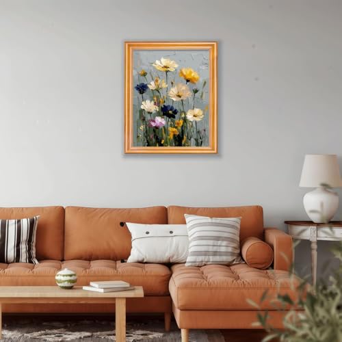 niurenmaoyi Stamped Cross Stitch Kits for Beginners,Counted Embroidery Craft Kits for Adults,Needlepoint Kits for Adults,Wild Flowers Wall Art 11.8X15.8In - color: Cross Stitch Kits0227-02