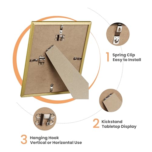 upsimples Picture Frames set of 19, Including 8x10, 5x7, 4x6 Gold Frame - color: Gold