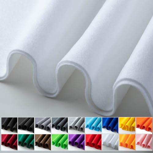 HaoFeijh White Felt Fabric 36 * 36 Inch Wide 1.6mm,Fabric Sheets Soft Woven Acrylic Craft Fabric for DIY Craft Work Sewing Patchwork,Craft Felt - color: White, size: 1