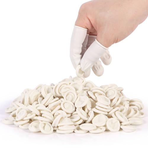 White Latex Finger Cots Finger Protectors, Disposable Medium-Sized Finger Gloves, Fingertip and Finger Sleeve Protector,Latex Thumb Protector for Finger Tips (Approx.210 PCS)