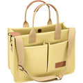 ZHMO Canvas Tote Bag for Women,Women's Bags Crossbody Bags Work Laptop Tote Bag Large Handbags Purse for Travel Nurse Teacher - color: Canvs Cute Khaki With Compartments