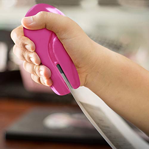 Plus Paper Clinch Compact Staple-Free Stapler, Heavy Duty, Pink - color: Pink
