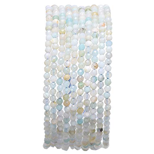 BEADIA Faceted Natural Amazonite Stone Round Loose Semi Gemstone Beads for Jewelry Making 2-2.5mm 38cm - color: Amazonite Faceted, size: 2-2.5mm
