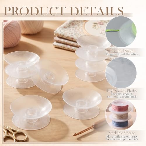 Klyyo Clyro 8 Pack 3.7'' Large No-Tangle Yarn Bobbins for Crochet Knitting