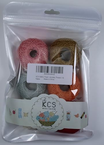 KCS Mercerized Pearl Cotton Thread Size 8 Crochet Needlework Embroidery Threads Ball (6, 14) - color: 14