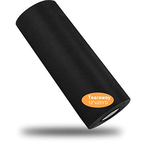 New brothread Black Tear Away Stabilizer Backing 12" x 25Yd Roll - color: Black Tear Away
