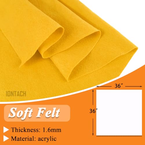 IONTACH 36" X 36" Gold Yellow Soft Felt Fabric 1.6mm Thick - color: Gold Yellow, size: Soft - 36" X 36"
