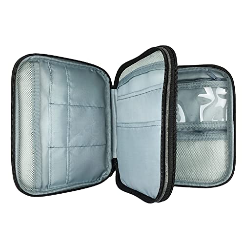 New Knitting Needls Case Without Hooks and Accessories,Zipper Storage Organizer Bag with Web Pockets for Various knitting Needles/Knitting Accessories/Crochet Hook Kit Tool,Lightweight,Easy to Hold