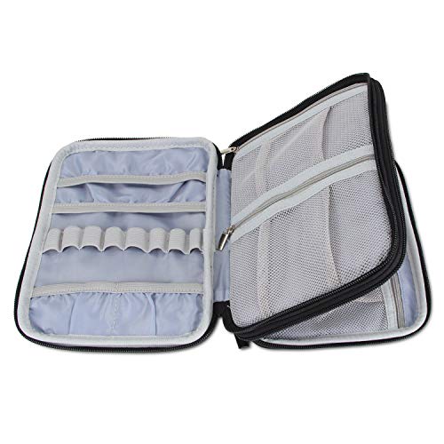 Damero Crochet Hook Case Organizer Empty, Large, Gray Dots - color: Gray Dots, size: Large (For Up to 8'' Needles)