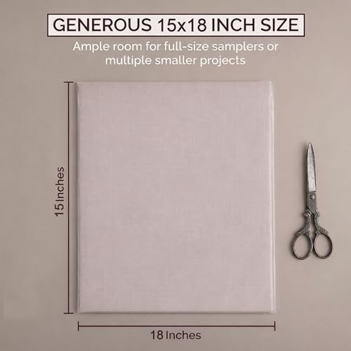 Essentials By Leisure Arts Aida Cloth 18 Count, 15"x18", Taupe Cotton Cross Stitch Fabric, 12 pc, Even-Weave Mesh for Embroidery, Needlepoint & Needlework Projects - color: 18ct Taupe