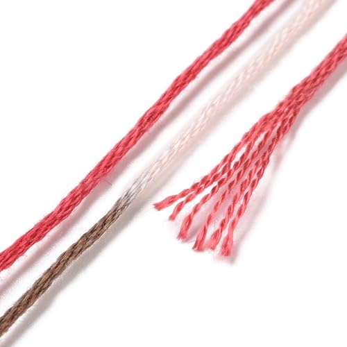 10 Skeins Brown 0.5mm 6-Ply Polyester Embroidery Floss Cross Stitch Threads Segment Dyed Gradient for DIY Craft Hand Sewing Knitting DIY Crafts Jewelry Making 8.75 Yards(8m)/Skein - color: Brown
