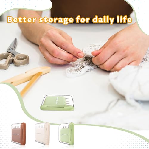 HUISUYTON Portable Travel Magnetic Sewing Needles Case,10PCS Needles(Green) - color: Green