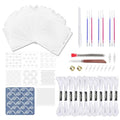 70 Pcs Sashiko Stencil Kit Plastic Sashiko Embroidery with Threads