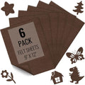 IONTACH 9" X 12" Soft Felt Sheets 1.6mm Thick (6 Packs, Brown) - color: Brown