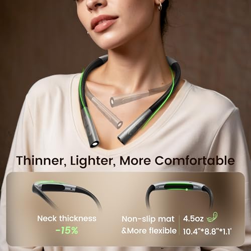 Glocusent Upgraded Neck Light,100Hrs Slimmer Reading Light for Books in Bed - color: Gray