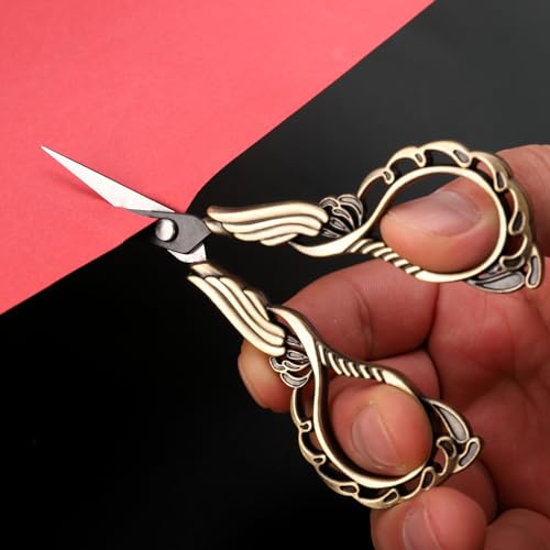 YOUGUOM Embroidery Scissors with Cover, Mini Sewing Shears - color: Bronze