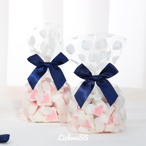 Self Adhesive Navy Blue Satin Ribbon Bows for Crafts 3", 50 Pack - color: Navy Blue