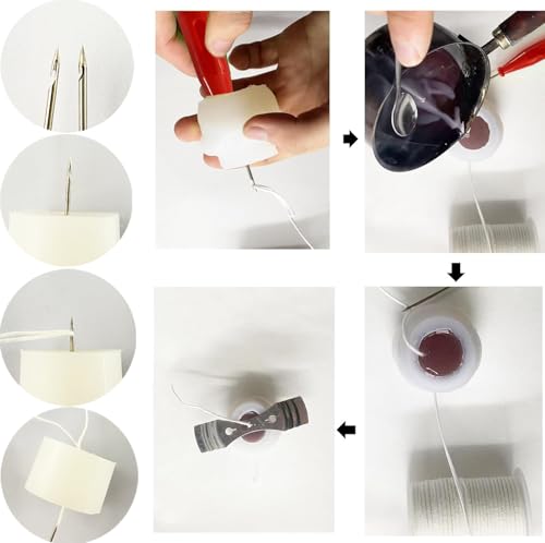 TYMKLMZG 10 PCS Candle Wick Inserting Tool for Molds Large-Eye Candle Wicking Needle Mold Punch Needle with Hook & Eye for Candle Making Colored Threader for Candle Wick of All Thicknesses - color: 9PCS