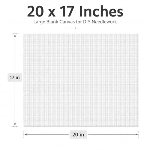 18 Mesh Needlepoint Blank Canvas - 17" x 20" - color: White 18 Mesh 17" x 20"